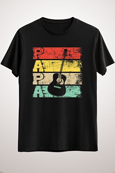 GreenMint للجنسين أسود ريترو خمر الغيتار الغيتار بابا قميص الغيتار عازف الجيت...