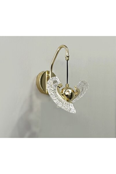 burenze Modern Luxury Tasarım Led Aplik Gold Sarı Kristalize Ledli Aplik