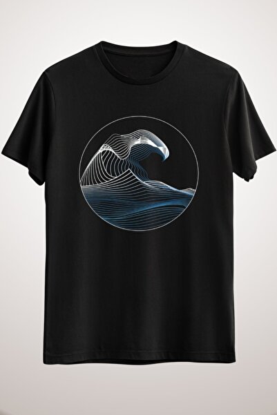 Müzik Reyonu للجنسين أسود موجة كبيرة من الموسيقى تي شيرت موسيقى هوكوساي قبالة...