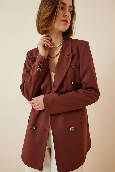 Happiness İstanbul Blazer - Braun - Relaxed Fit