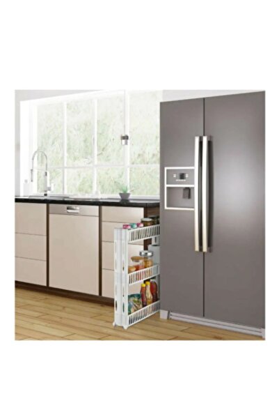 EveFix Tekerlekli Ince Raf Ünitesi, 3 Katmanlı Boşluk Mutfak Depolama Rafı
