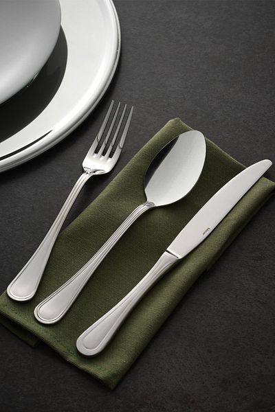 Hisar Contour 18 Piece Steel Dinner Fork Spoon Knife Set