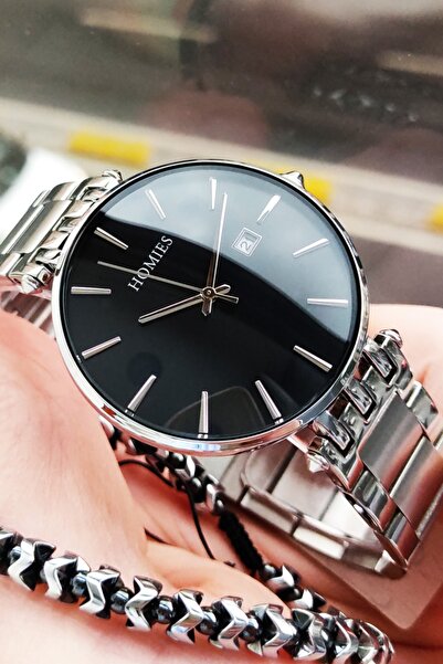 Homies Erkek Kol Saati 3 Atm Su Geçirmez Gümüş Renk Çelik Kordon Cbk822