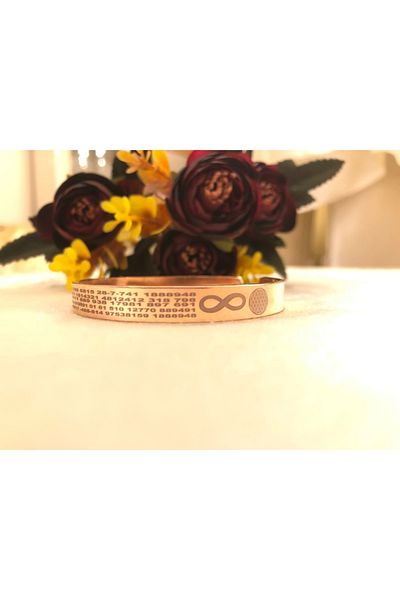 KAVELE Ancient Numbers Number Sequences Infinity and Flower of Life Copper Lucky Bracelet