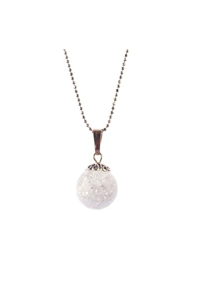 Vipfoni Doğal Taş Doğal Kristal Kuvars (necef) Taşı Kolye (zincir Dahil)