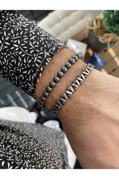 İSTLİV Men's Bracelet Set Macrame Adjustable Knitted