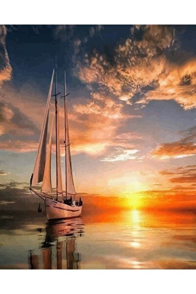 Genel Markalar Sayılarla Boyama Seti 40 X 50cm Çerçeveli Kasnaklı: Gündoğumun...