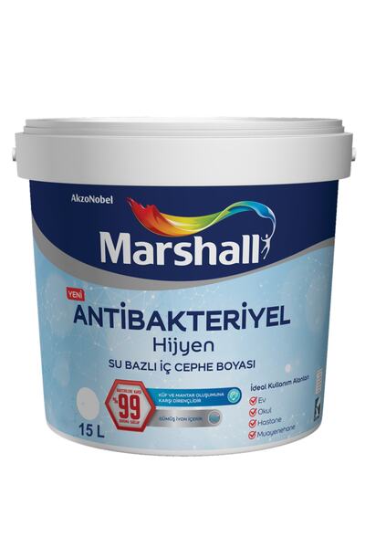 Marshall Antibakteriyel Hijyen Iç Cephe Boyası Inci Tanesi 15 Lt (20 Kg)