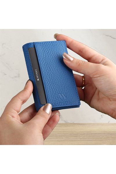 My Valice Unisex Genuine Leather Wallet And Card Holder 1818 Saks Blue