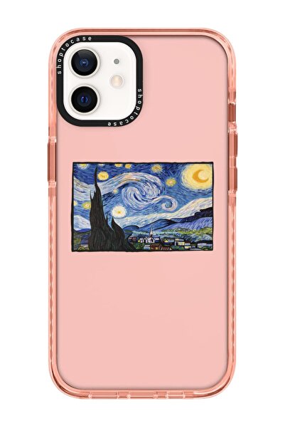 shoptocase Iphone 12 Uyumlu Pembe Impact Yıldızlı Gece Tasarımlı Telefon Kılıfı