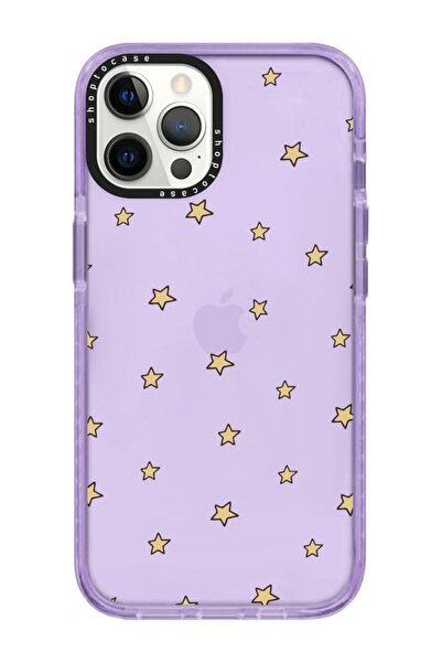 shoptocase Iphone 13 Pro Uyumlu Lila Impact Yıldızlar Tasarımlı Telefon Kılıfı