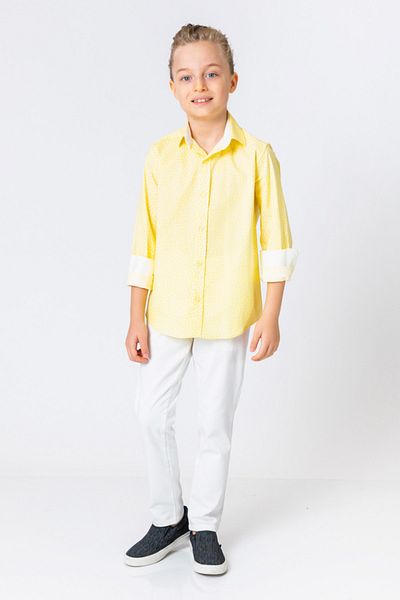 incity Boy's Yellow Patterned Shirt
