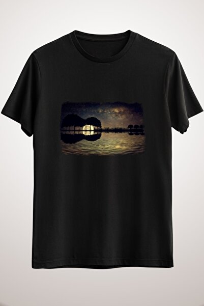 Müzik Reyonu Unisex Black Guitar Guitar Island Moonlight