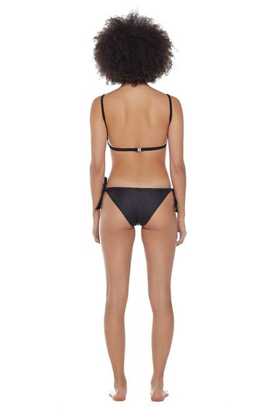 Eros Black Shiny Leather Look Triangle Covered Bikini Set