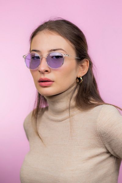 Focus On Oscar Crystal Purple Sunglasses