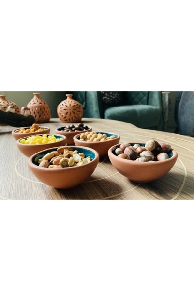 goffin Set of 6 Natural Glazed Snack Bowls and Sauce Bowls