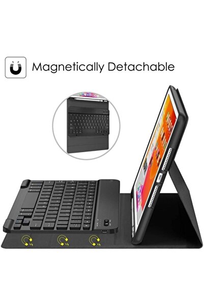UnDePlus Apple Ipad Pro 11 2. Nesil 2020 Kılıf Kablosuz Klavyeli Kılıf A2228 A2068 A2230 A2231