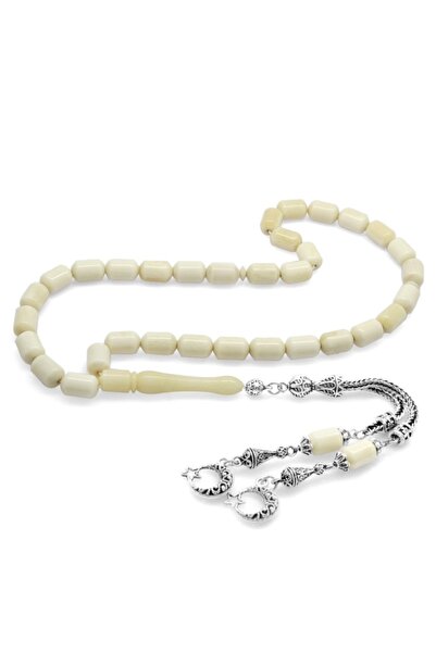 EbruHome مسبحة صلاة على شكل عظمة الجمل ذات لون طبيعي غير مشوهة ومزينة بشراشيب...