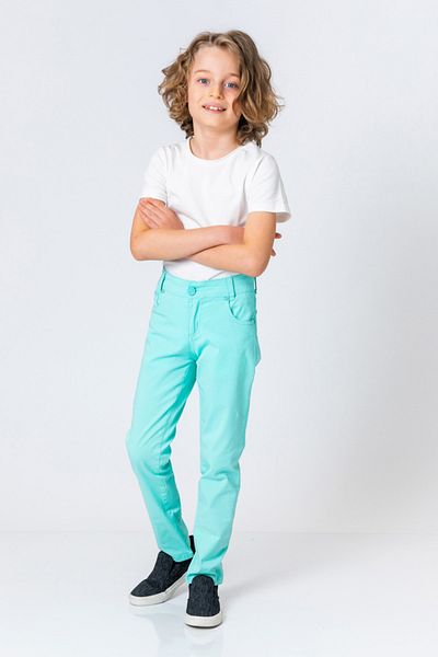 incity Pantaloni pentru băiat, verde mentă, cu picioare înguste