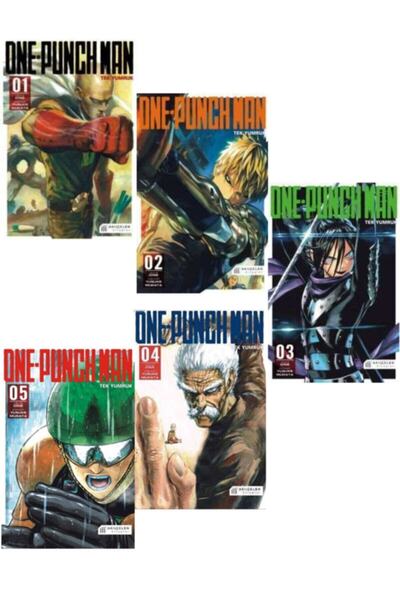 AKILÇELEN YAYINEVİ One Punch Man - Tek Yumruk - 5 Kitap Türkçe Manga Seti (1-...