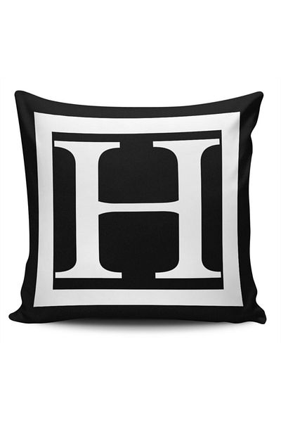 Alacastore Față de pernă decorativă cu litere alb-negru