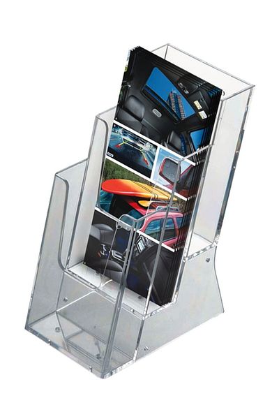 Snapper Desktop 3 Tiers Brochure Holder Set 1/3 A4 Compartment Size: 14X10 cm