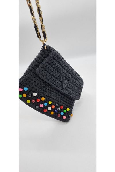 DSN Knitted Beaded Handbag