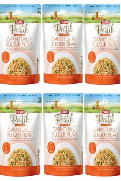 Duru Pratik Garnitürlü Bulgur Pilavı 250 Gr X 6 Adet 3 Dakika Hazır Yemek