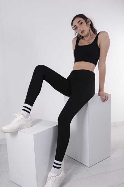 Vatkalimon Kadın Siyah Yüksek Bel Tayt