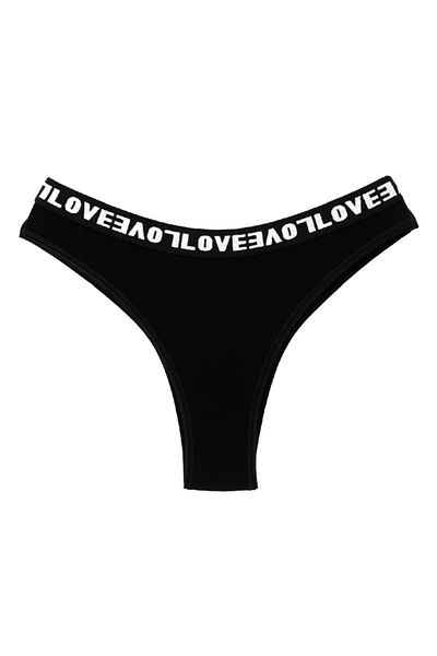HNX Μαύρο γυναικείο εσώρουχο Love Elastic Brazilian