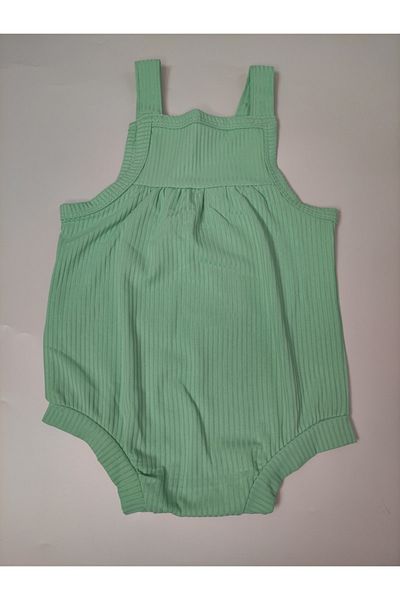 PATPAT Girl's Ribbed Fabric Green Salopet