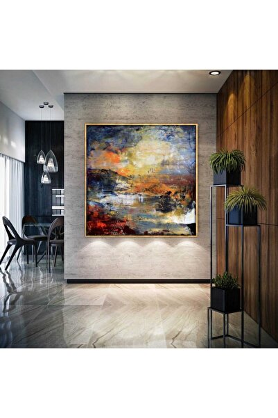 TAVOLO ARTE Çerçeveli Soyut Yağlıboya Dokulu Tablo