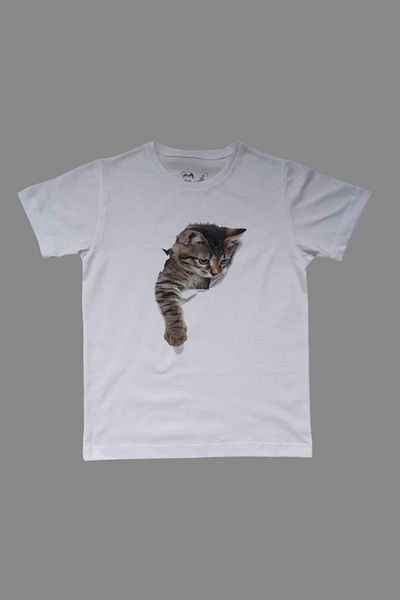 Raf Coll Tricou cu imprimeu digital pentru copii Cat Front