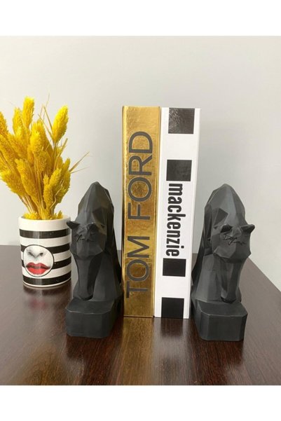 SahraConcept Book Holder with Cubic Horse Figure 2 Pieces Black Color