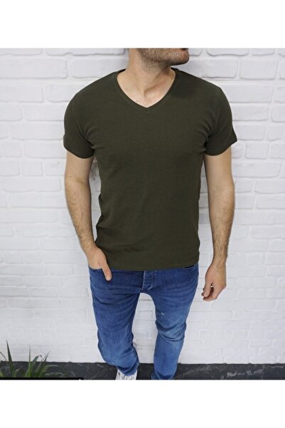 NOBLE STORE Ανδρικό μπλουζάκι με λαιμόκοψη σε κοντό μανίκι