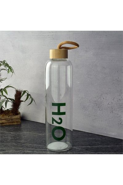 Tohana H2o Glass Flask with Bamboo Lid 1000 ml