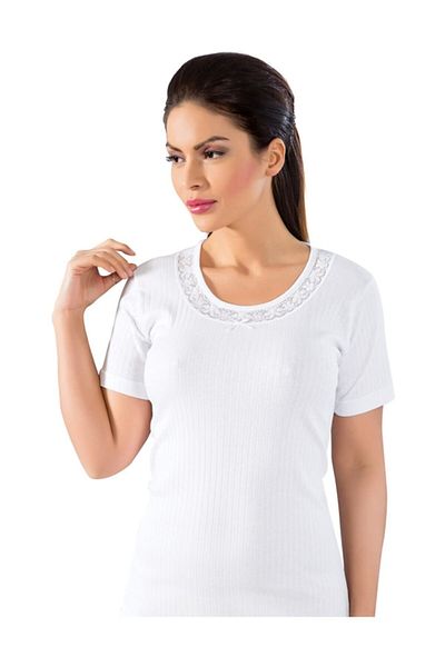LÜXDRM Luxury Drm 2 Pieces Ribbed Half Sleeve Women's Undershirt