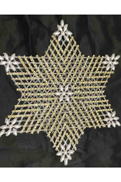 ART HEDİYE منديل على شكل نجمة بكرة مفصلة - دانتيل Tsrm43-1