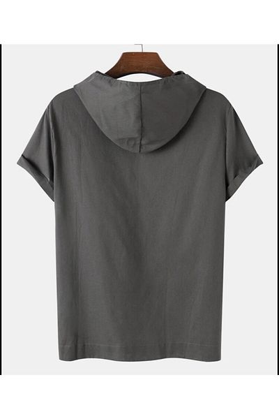 İmpavido Oversize Tshirt - Χρώμα Ανθρακί με κουκούλα