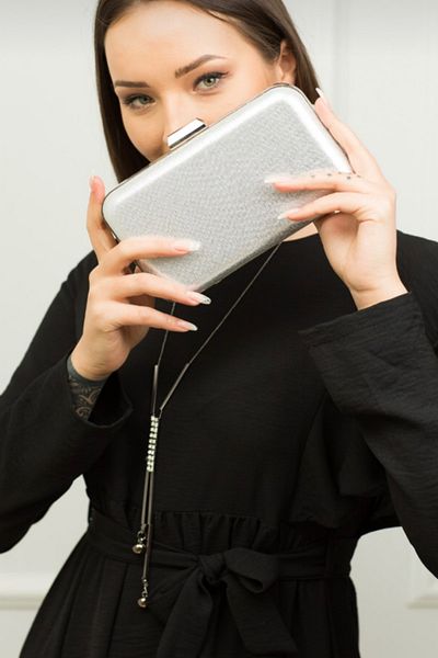 Moom Bag Rochie de seara de dama Geanta cu carcasa argintie
