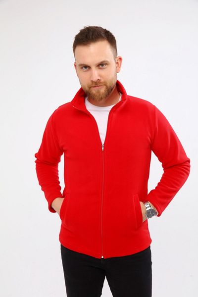 Çamdalı İş Elbiseleri Worker's Fleece - Red Fleece Coat Standard Cut Work Clothing