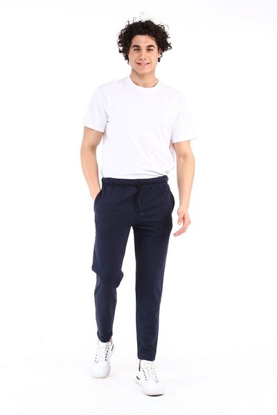 AUST GİYİM Ανδρικό φούτερ Aust Jeans Basic Style Elastic Leg Slim Fit - Navy Blue