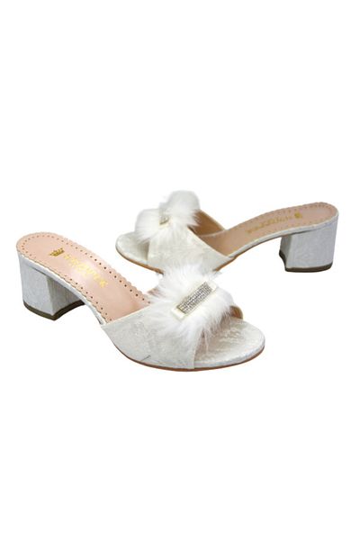 Park Moda Whipper Lace Stoned Women's Evening Dress Slippers