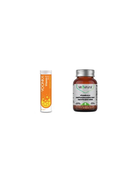 VeNatura 15 Effervescent Tablets - Vitamin C, Glutathione, Zinc and Vitamin D + Vitamin B12 Methylcobalamin 30 Tablets