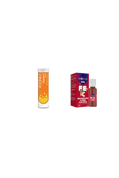 VeNatura 15 Effervescent Tablets - Vitamin C, Glutathione, Zinc and Vitamin D, Kids Vitamin C and Iron 20 ml Drops