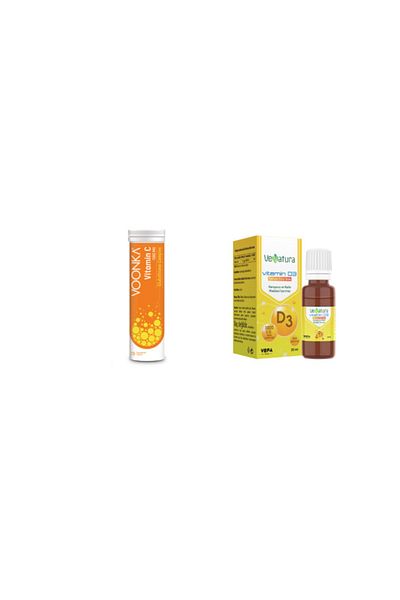 VeNatura 15 Effervescent Tablets - Vitamin C, Glutathione, Zinc and Vitamin D + Vitamin D3 20 ml Drops