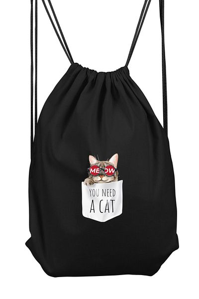 herotasarım Sports Style 36x50 Cm Layered Backpack - You Need A Cat Bll867