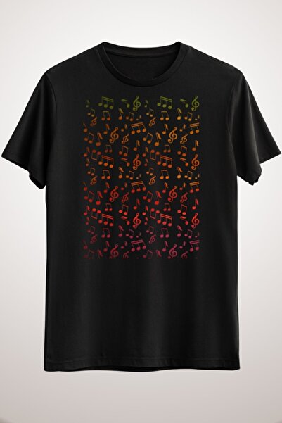 GreenMint تي شيرت أسود للجنسين للجنسين ميوزيك تي شيرت - موسيقى مهمة