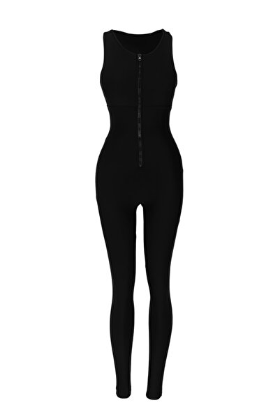 ESMERALDA'S LEGGINGS Sırt Dekolteli Push-up Özellikli Siyah Kadın Spor Tayt T...