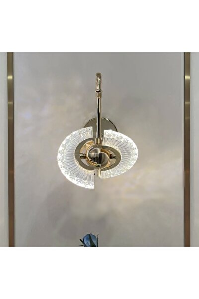burenze Modern Luxury Tasarım Led Aplik Gold Sarı Kristalize Ledli Aplik